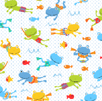 Gone Fishing by Benartex - Freestyle Frogs White/Multi